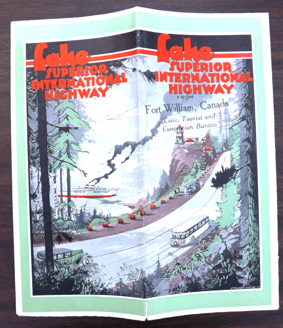 VTG 1920S - 1930s LAKE SUPERIOR INTERNATIONAL HWY. MAP BROCHURE MINNESOTA CANADA