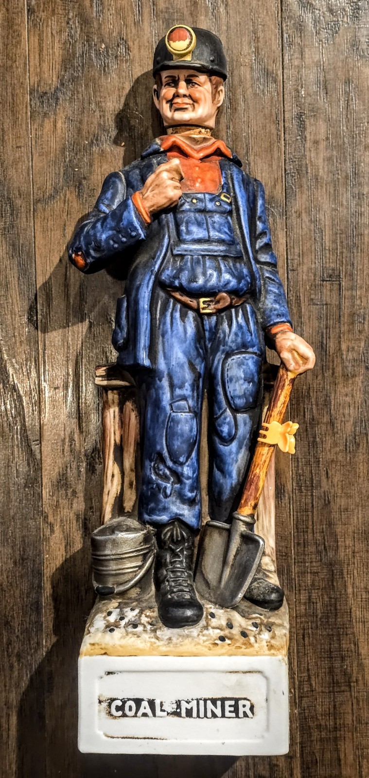 Vintage 1975 King Coal Coal Miner Porcelain Whiskey Decanter Commonwealth Empty