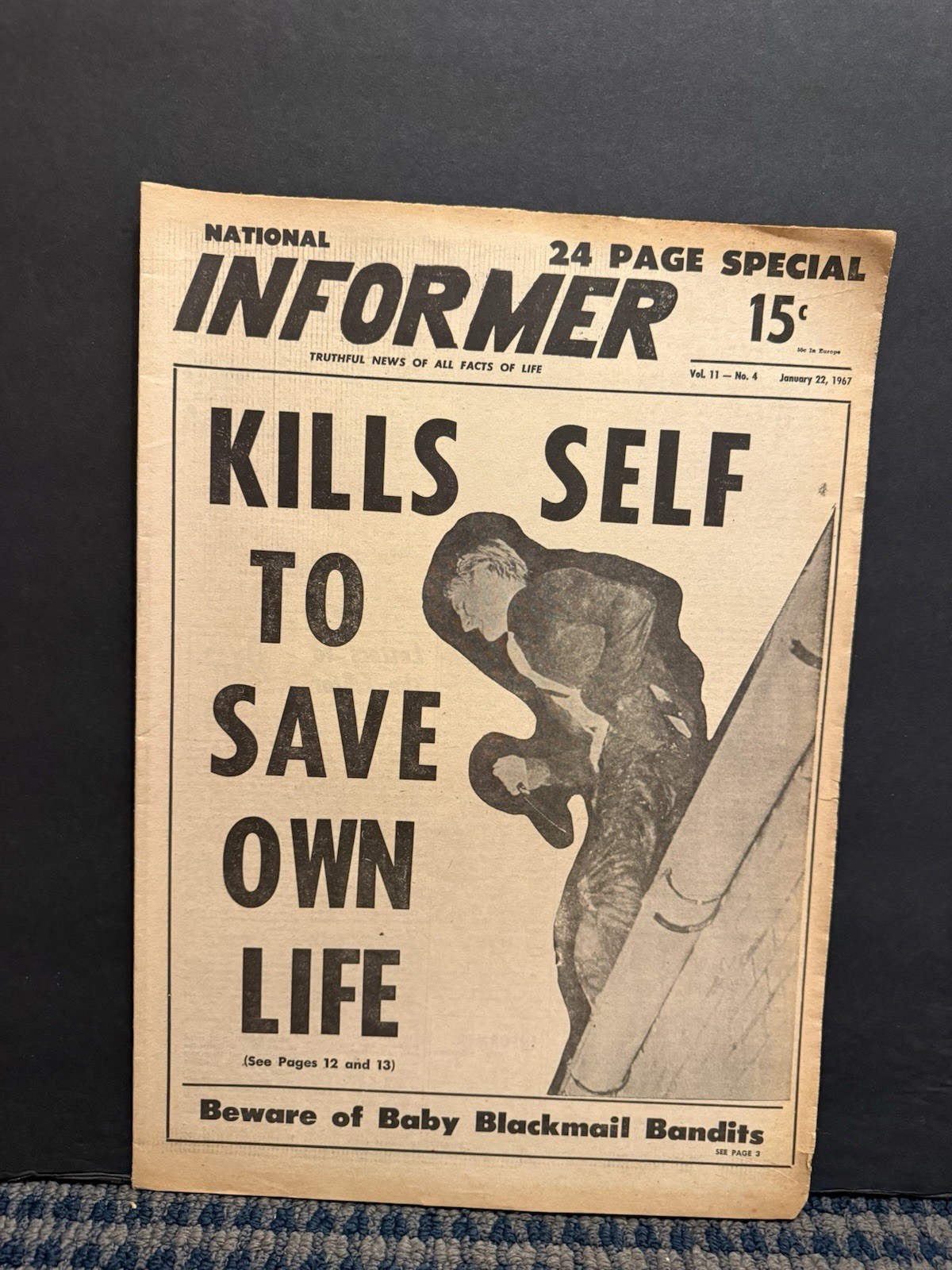1967 Jan 22 National Informer Newspaper, Kills Self to Save Own Life  (VRN10K)
