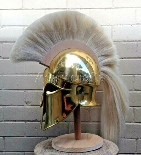 18 gauge Medieval Steel Brass Coated Greek Corinthian Roman Spartan Helmet