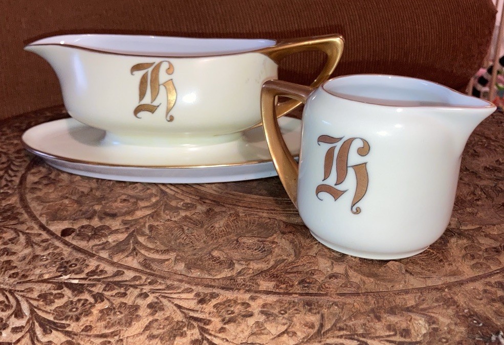 1920’s Rosenthal Selb-Bevaria “Donatello” Porcelain Sauce Boat & Creamer Pitcher