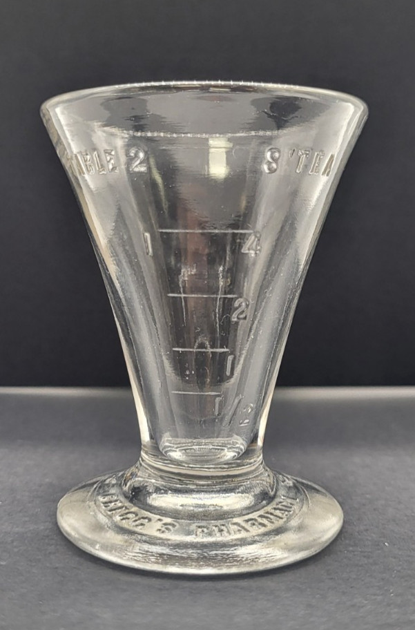 Gregg’s Pharmacy, Minneapolis Minnesota Linden Hills Maverick Conical Dose Glass