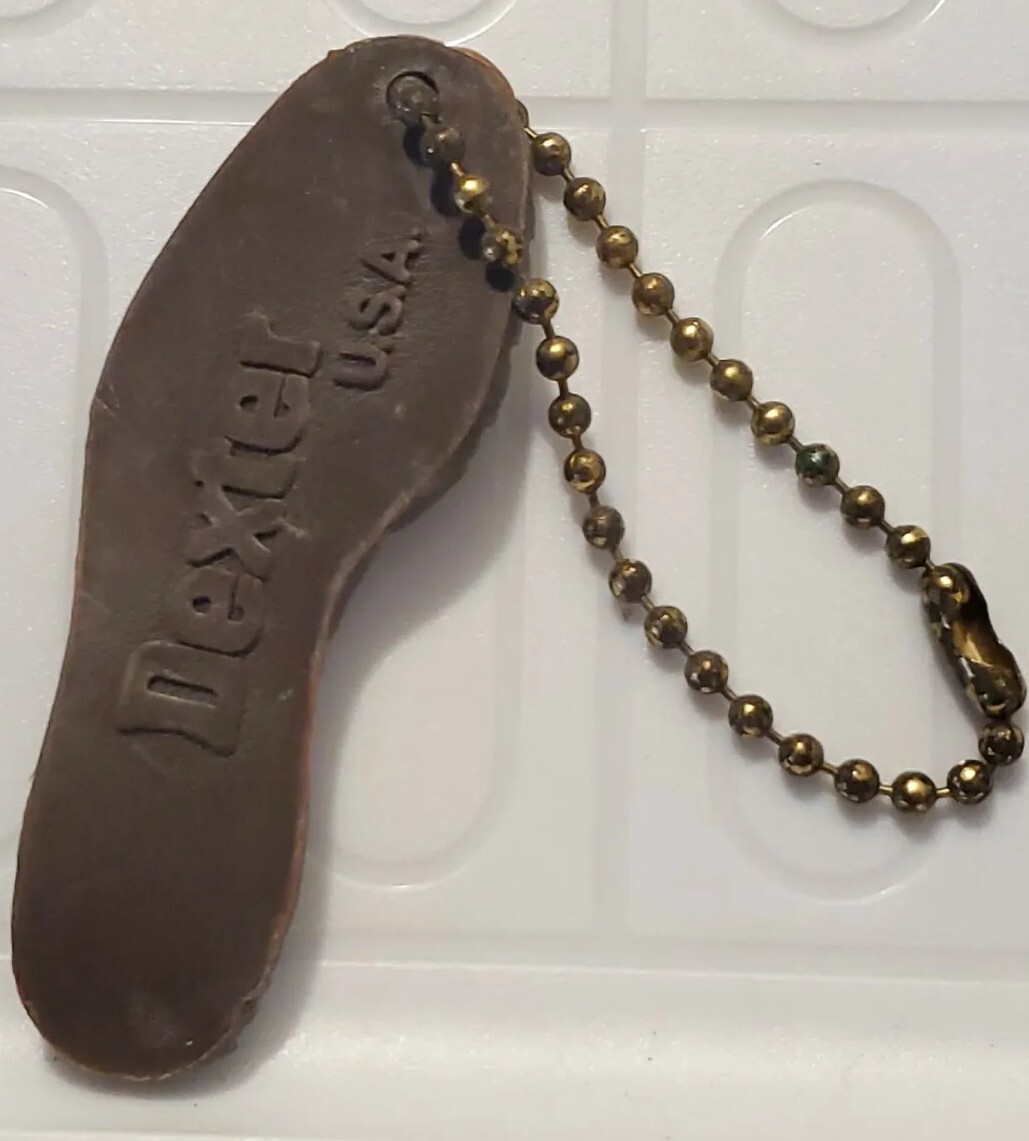 Vintage DEXTER USA Shoe Sole Keychain ~ Fast Shipping