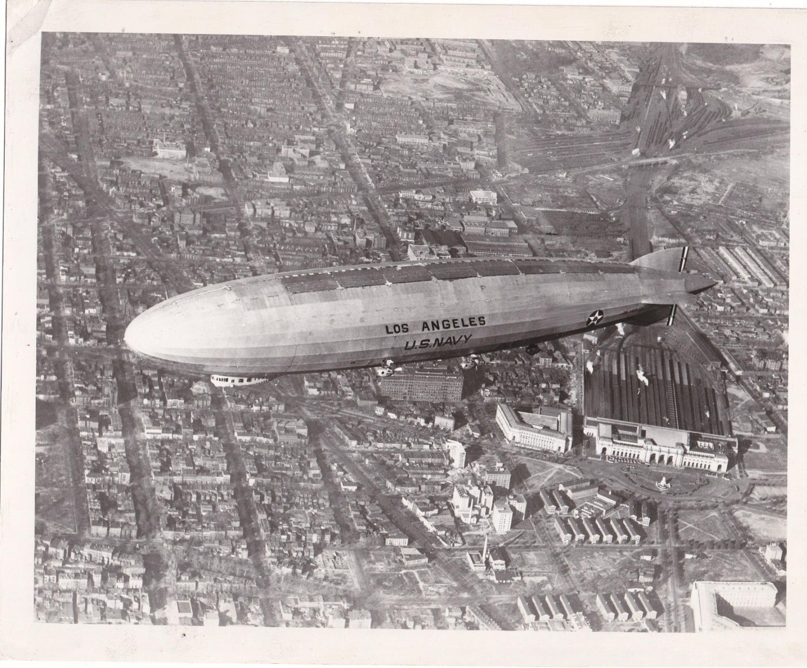 B&W 8x10ish Official PR Photograph for United States Navy Blimp (PAM27)