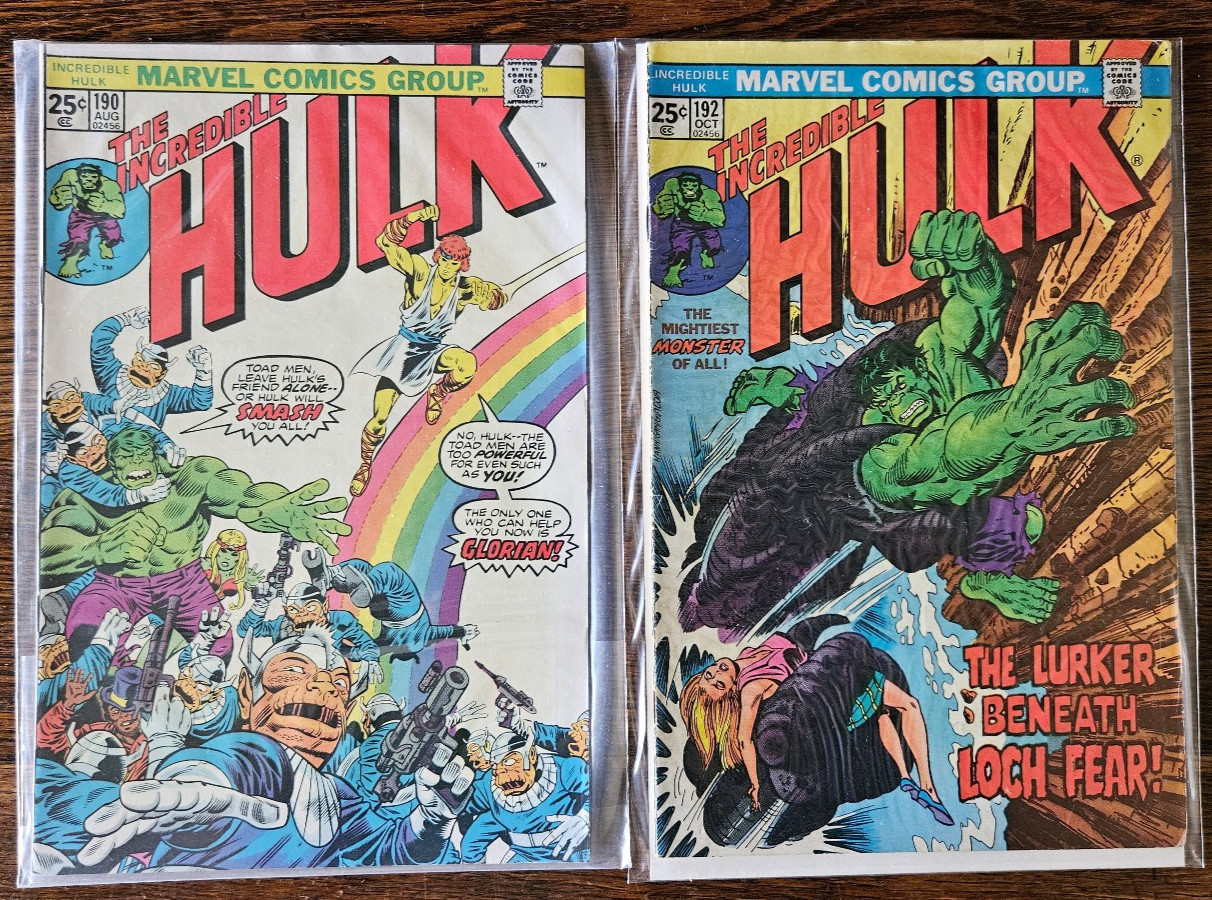 Incredible Hulk 190-196 Set 4 issues NM- 1975-1976