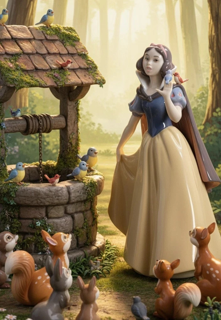 Retired Lladro Disney Collection Snow White Porcelain Figurine 07555 With Box Retired Lladro Disney Collection Snow White Porcelain Figurine 07555 With Box