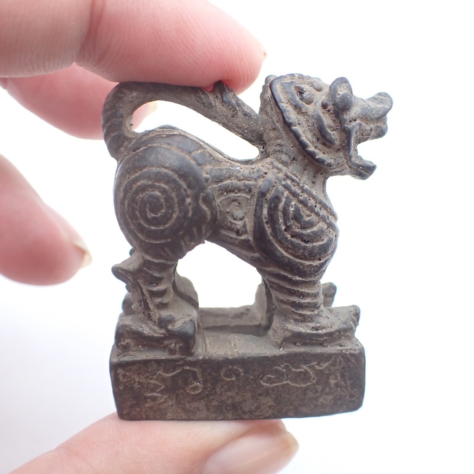 unique wooden amulet Buddha amulet charm Buddhist Thai Asia trade old collection