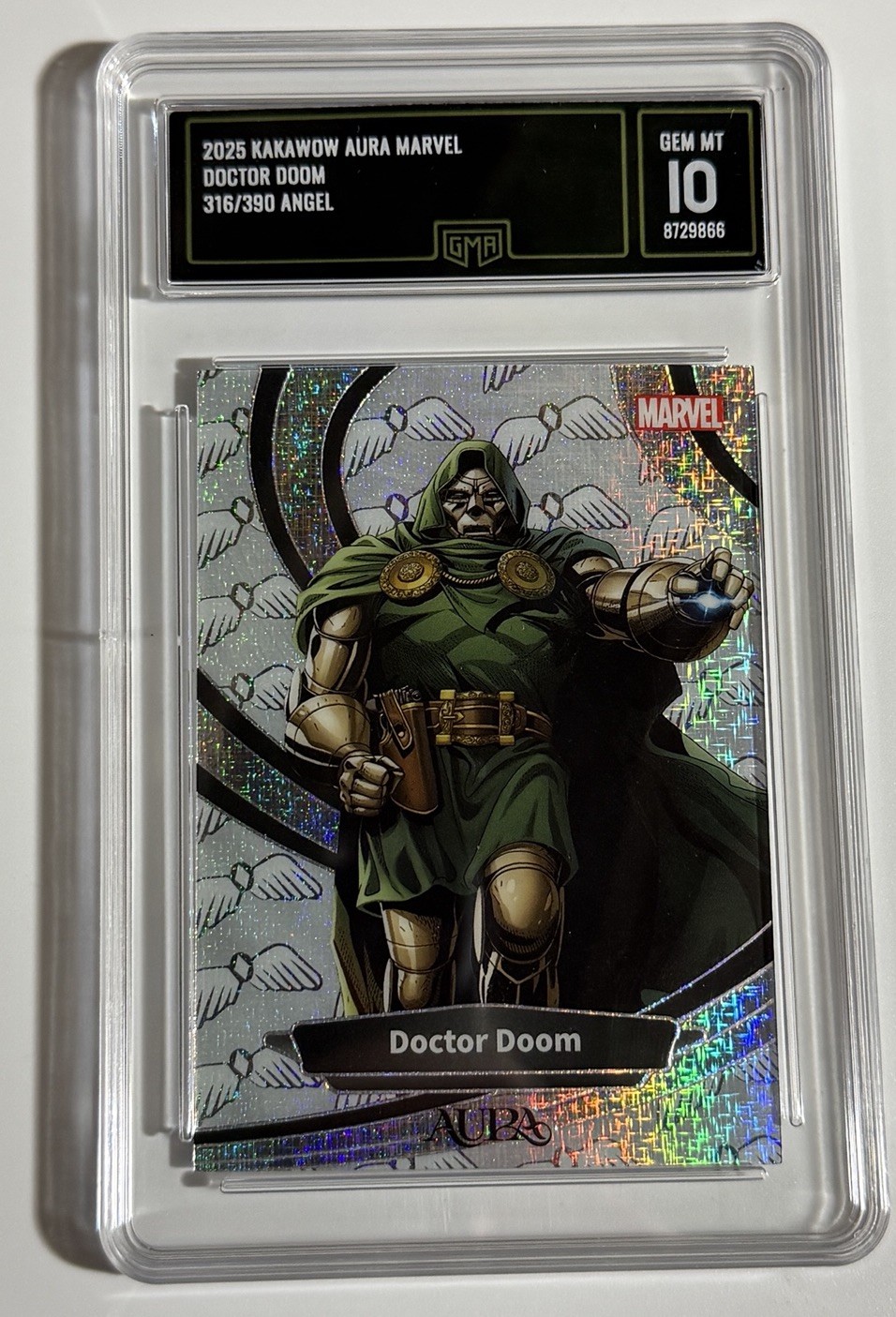2025 Kakawow Marvel Aura Doctor Doom /390 Holo Refractor GMA 10 2025 Kakawow Marvel Aura Doctor Doom /390 Holo Refractor GMA 10