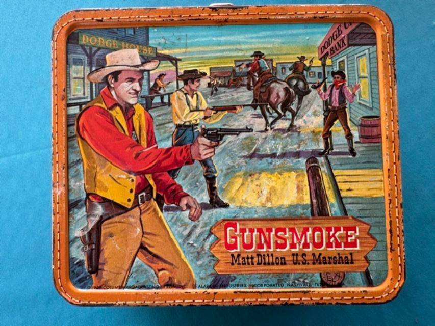 Vintage 1959 Gunsmoke Metal Lunchbox Vintage 1959 Gunsmoke Metal Lunchbox