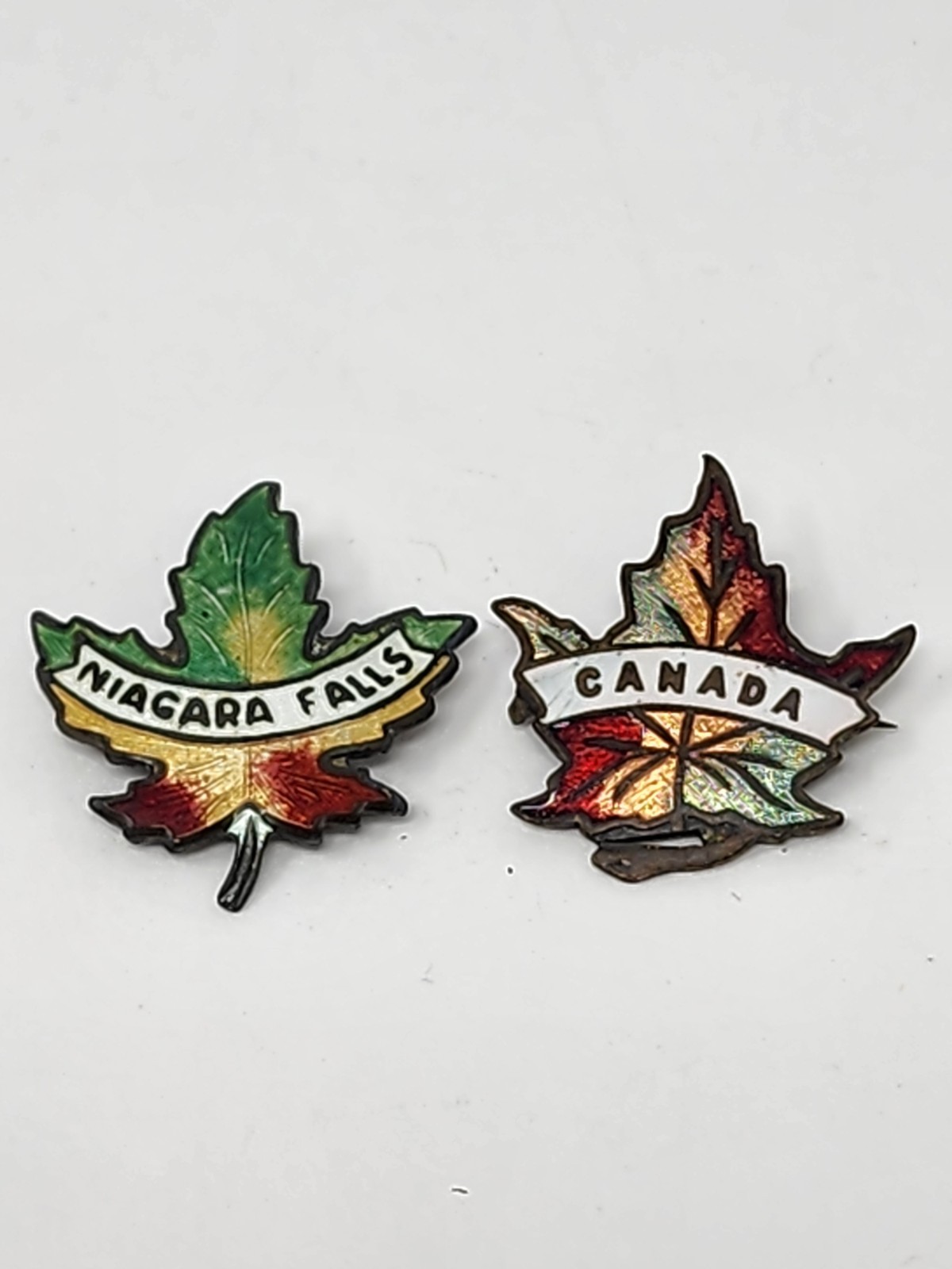 Set Of Vintage Sterling Enamel Pins Canada Maple Leaf Niagara Falls Brooch Pin Set Of Vintage Sterling Enamel Pins Canada Maple Leaf Niagara Falls Brooch Pin