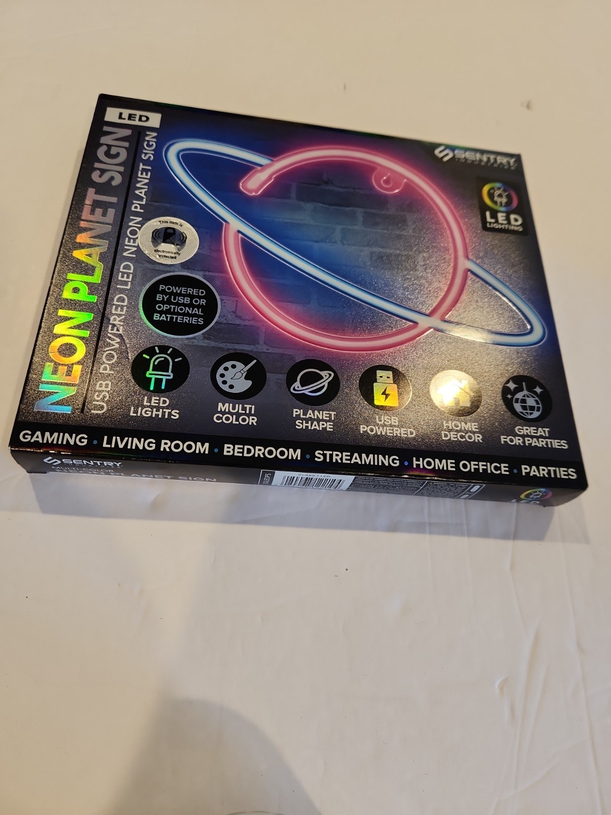 Sentry Industries Neon Planet Sign LED USB Powered Multi-Color Light DGLEDPS