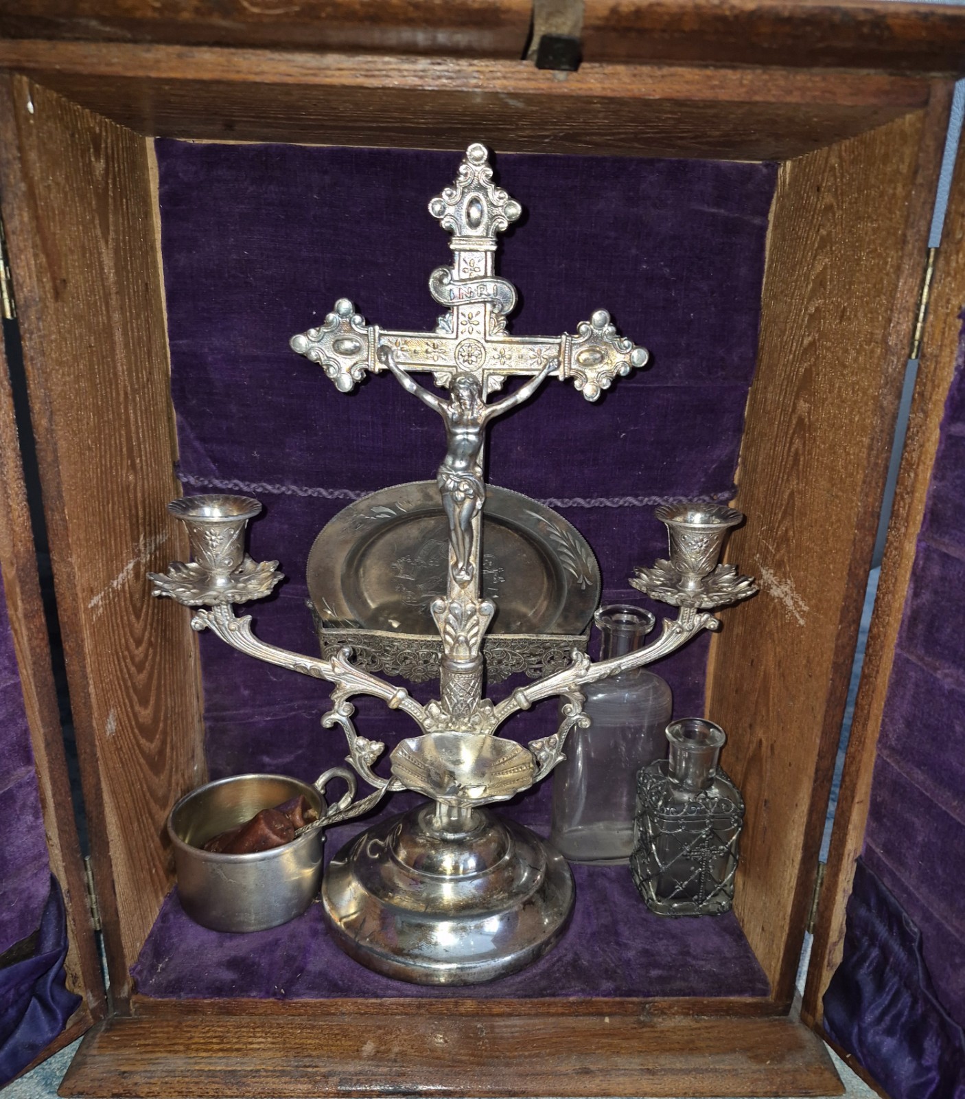 Antique Catholic Sick Call Set