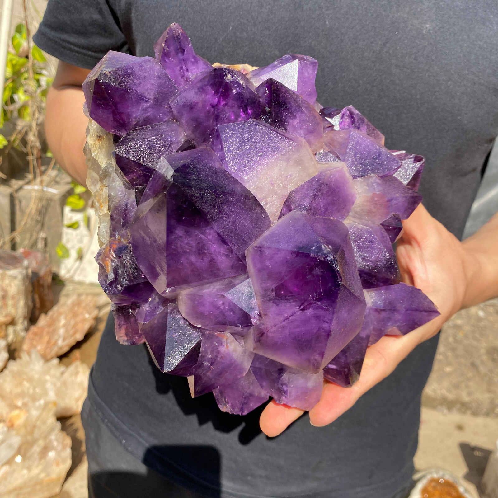 10.1lb Large Natural Amethyst geode quartz cluster crystal specimen Healing