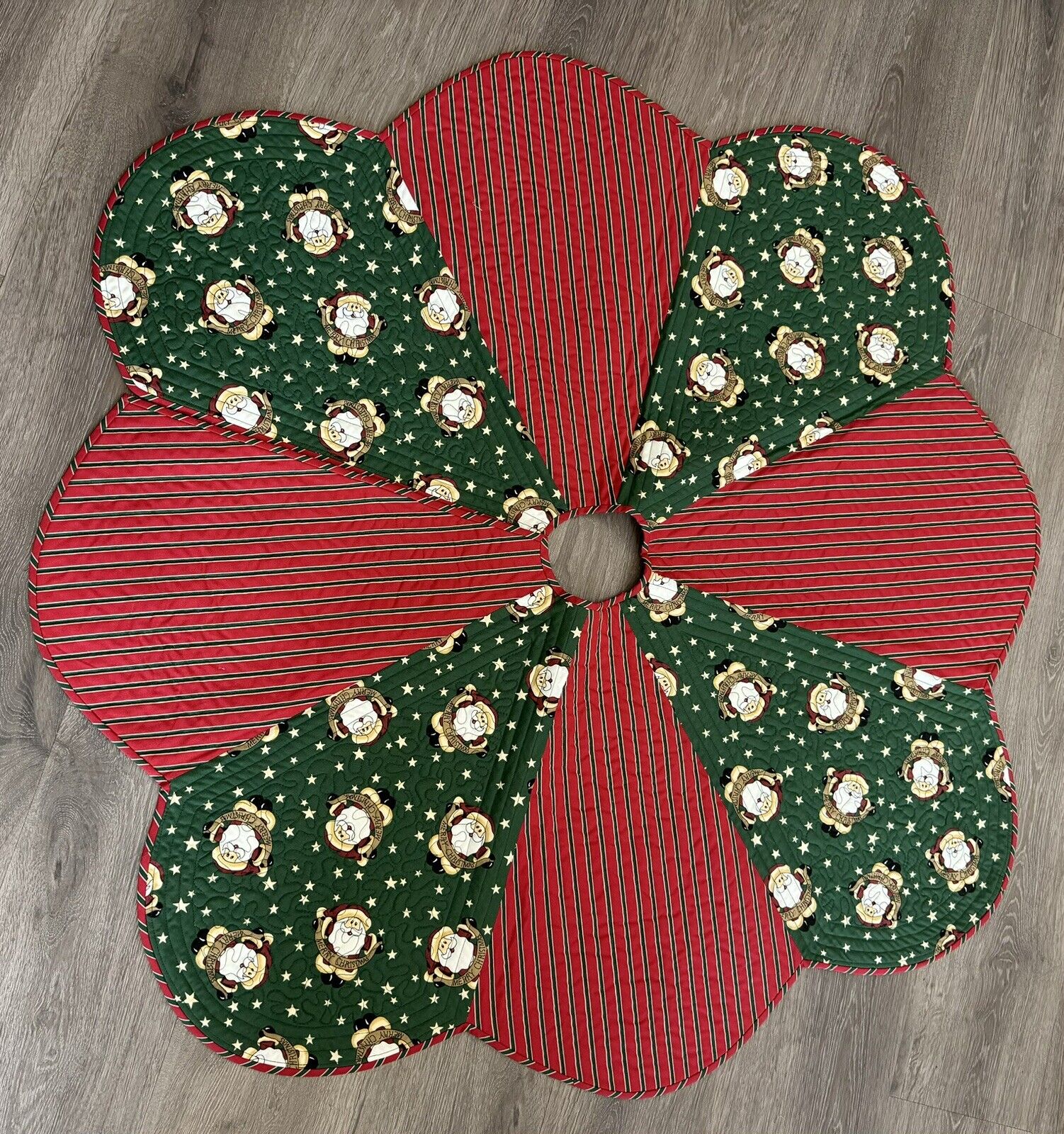 Two Sided Christmas Tree Skirt - 12 Days Of Christmas and Santa Clause