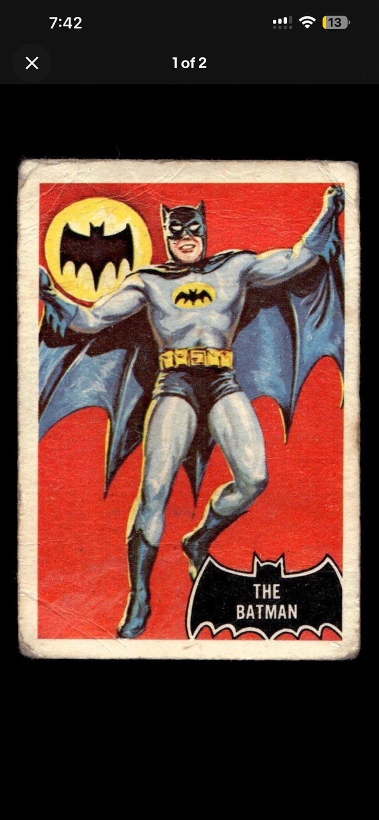 1966 Batman UK Card