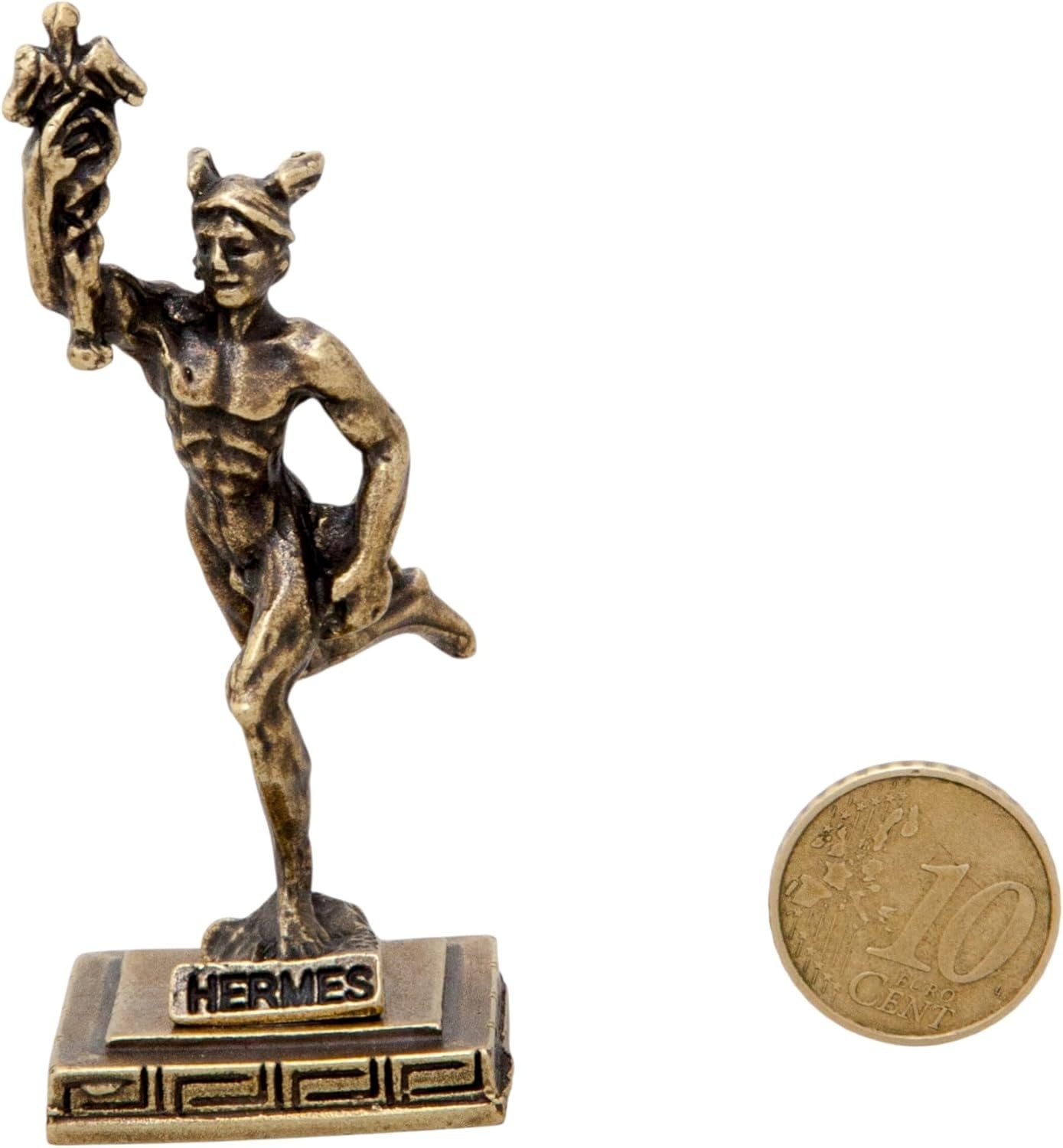 Ancient Greek God Hermes Statue Miniature Gold Messenger Mythology Figurine