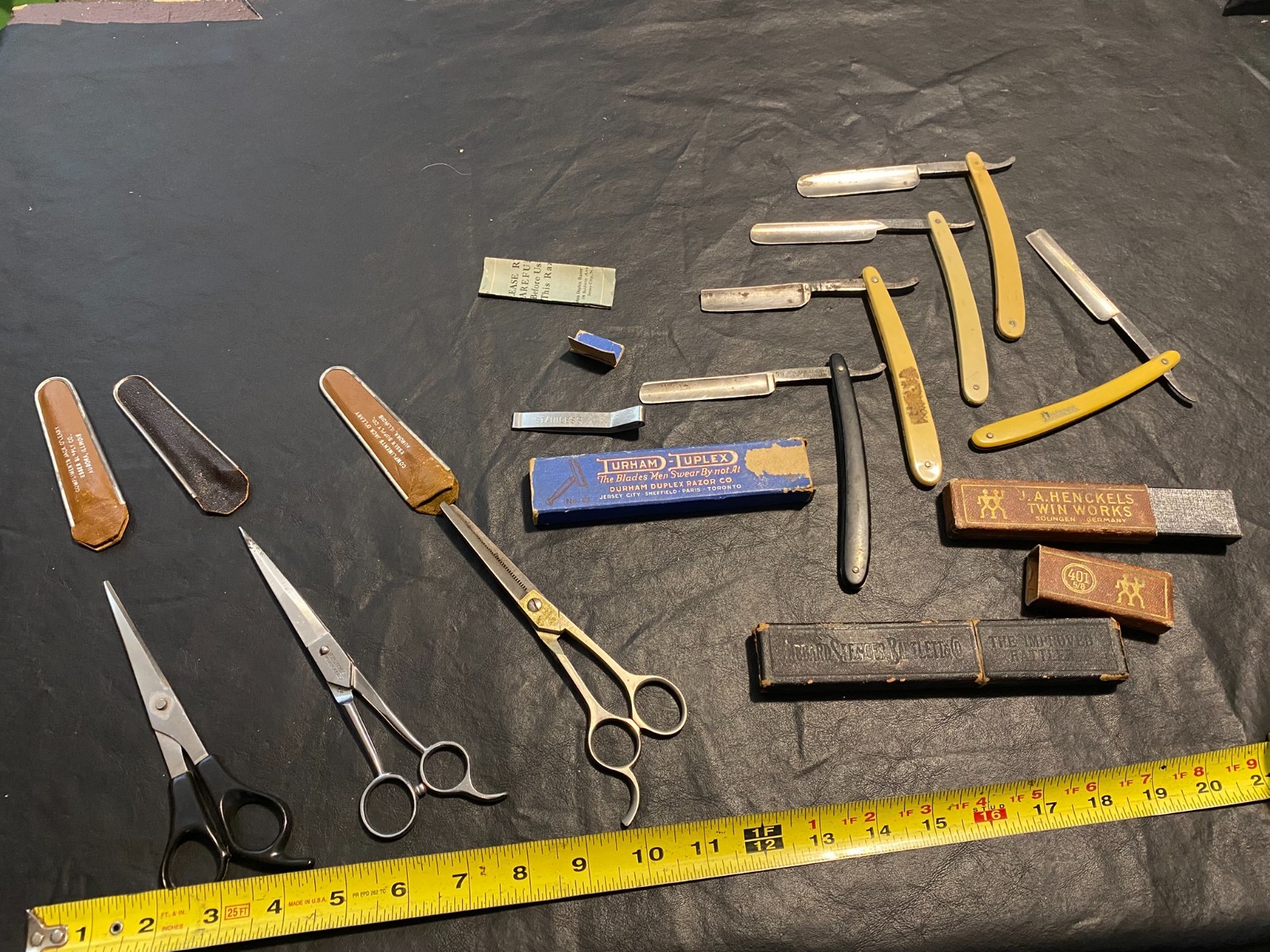 lot of straight razors with scissors Michels Schlieper Robeson Sterling Engels +