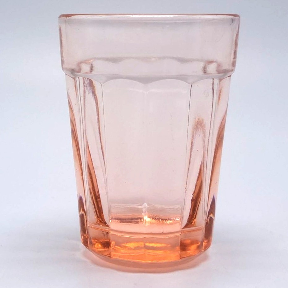 ANCHOR HOCKING Pillar Optic Pink Shot Glass 2 3/8