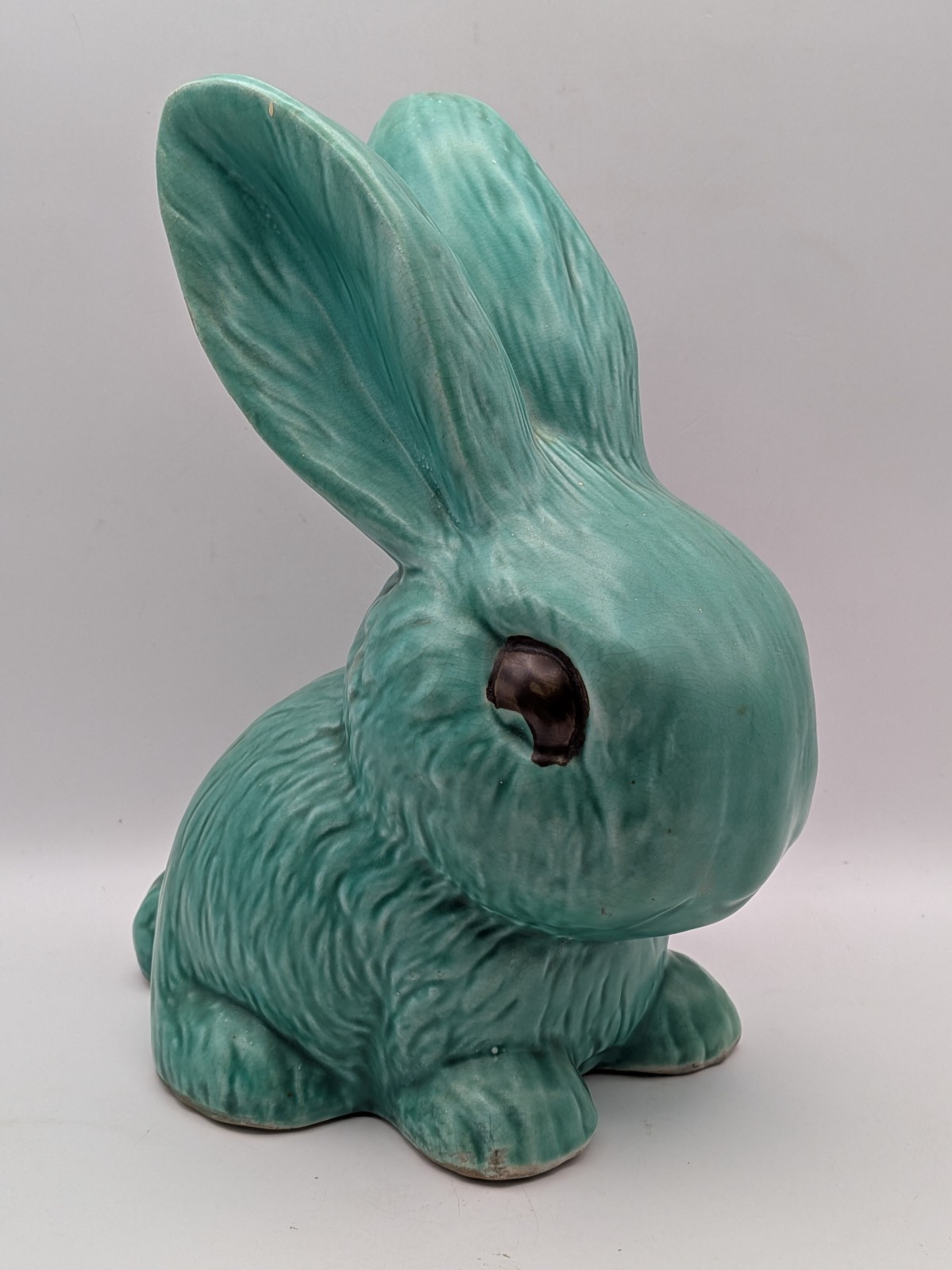 Vintage Sylvac Snub Nosed Large Green Rabbit Ceramic Bunny No.1027 H22cm VGC