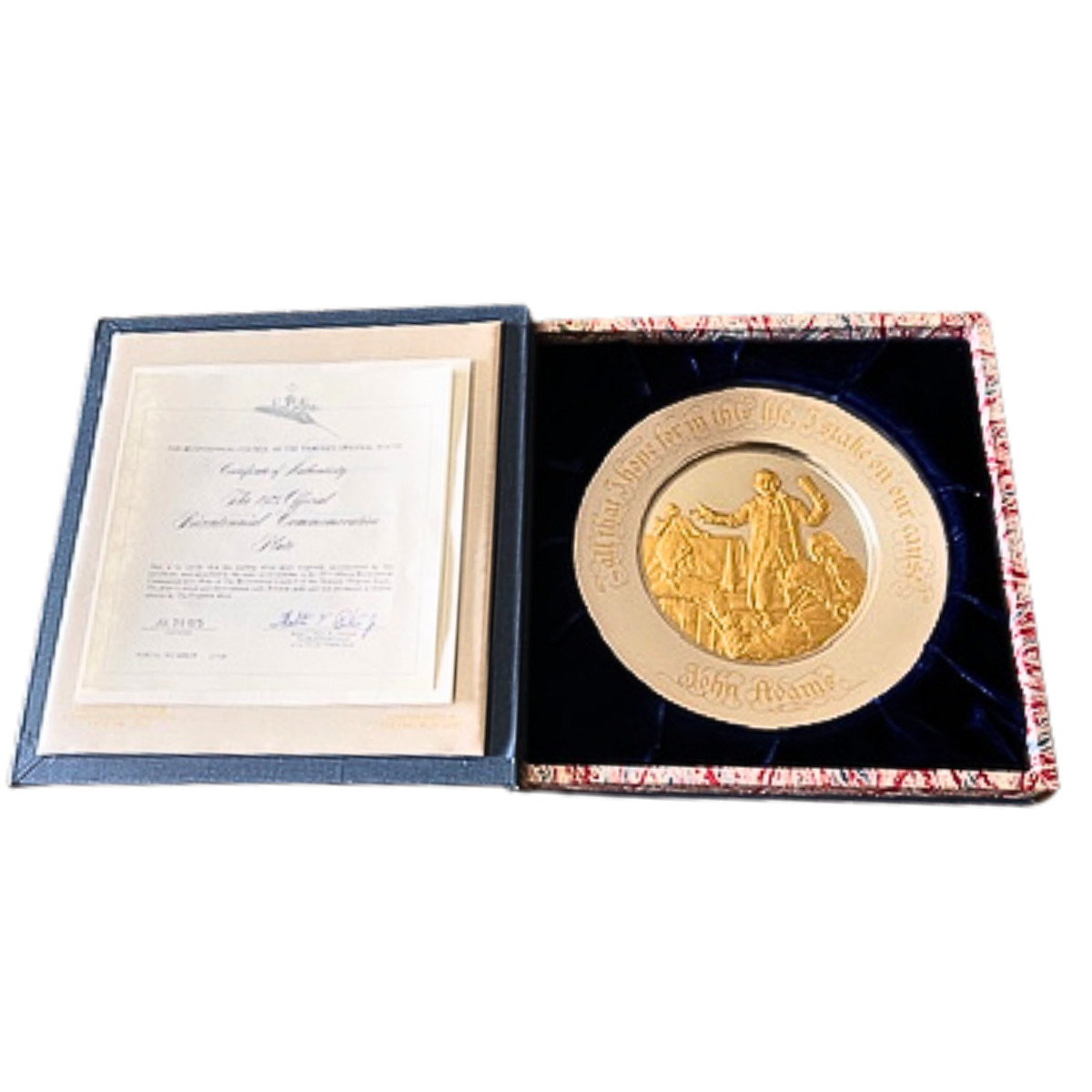Franklin Mint Bicentennial Commemorative  Silver & Gold Plate Set of 4 complete
