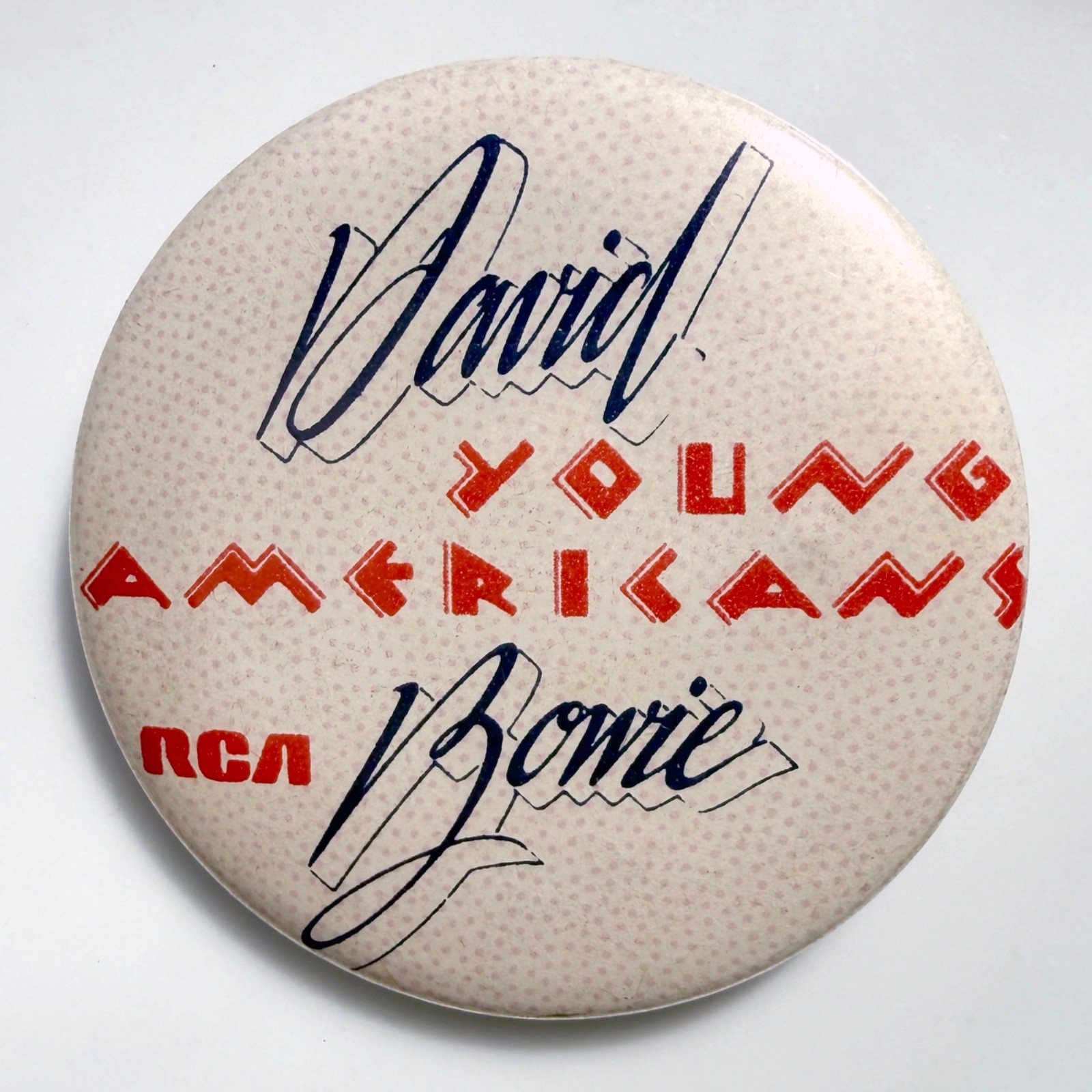 RARE Vintage 70s DAVID BOWIE Promo pin Young Americans RCA button badge pinback