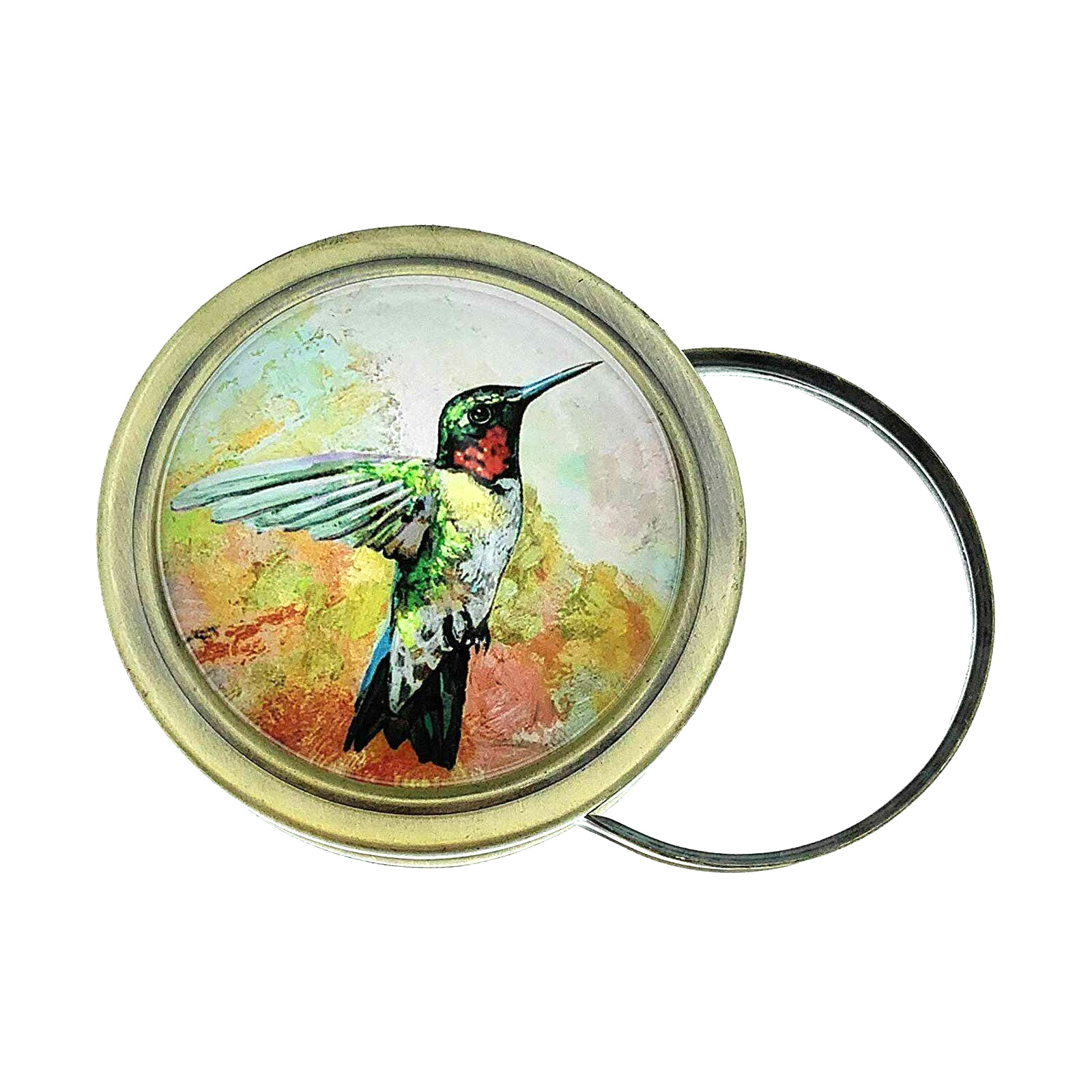 Hummingbird Paperweight & Folding 5X Magnifying Glass, Colorful, 2.5\