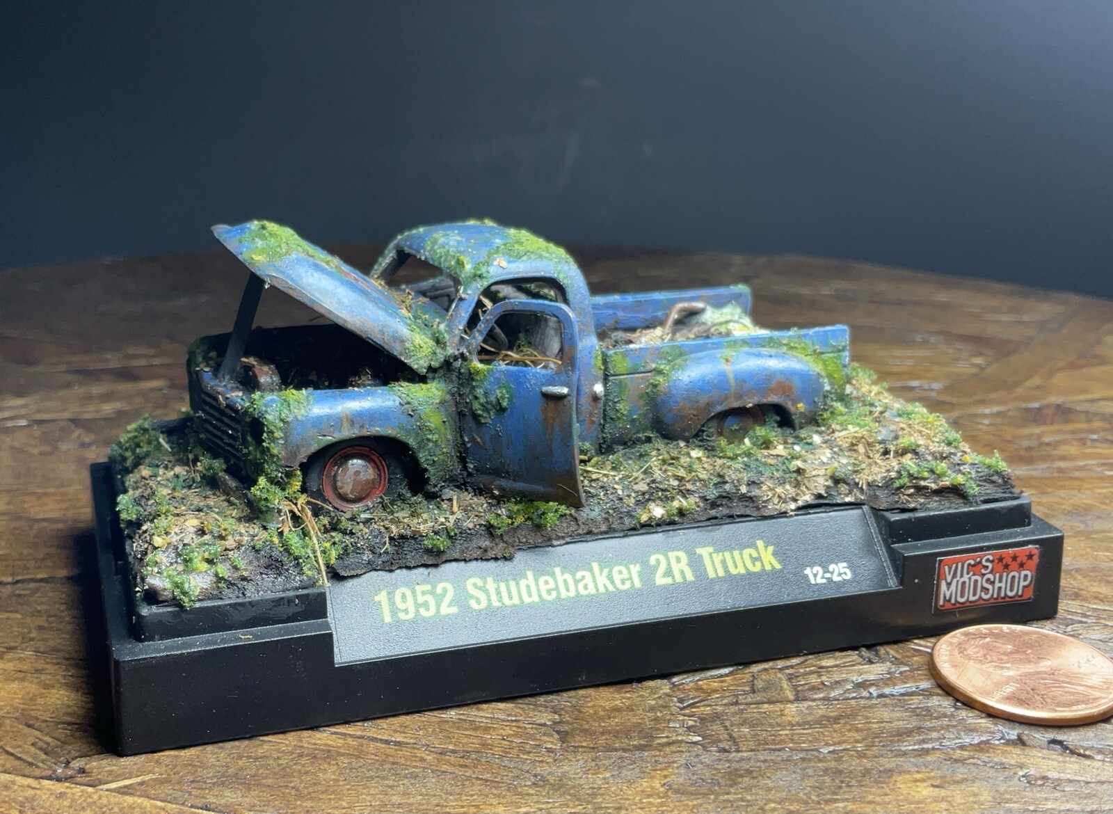 1/64 Abandoned 1952 Studebaker 2R Truck Mini-Diorama diecast desk art ooak