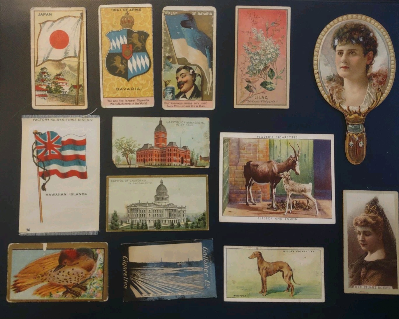 Antique Lot Of 11 Different Tobacco Card Gail Ax  Novelty Silk 3 British 