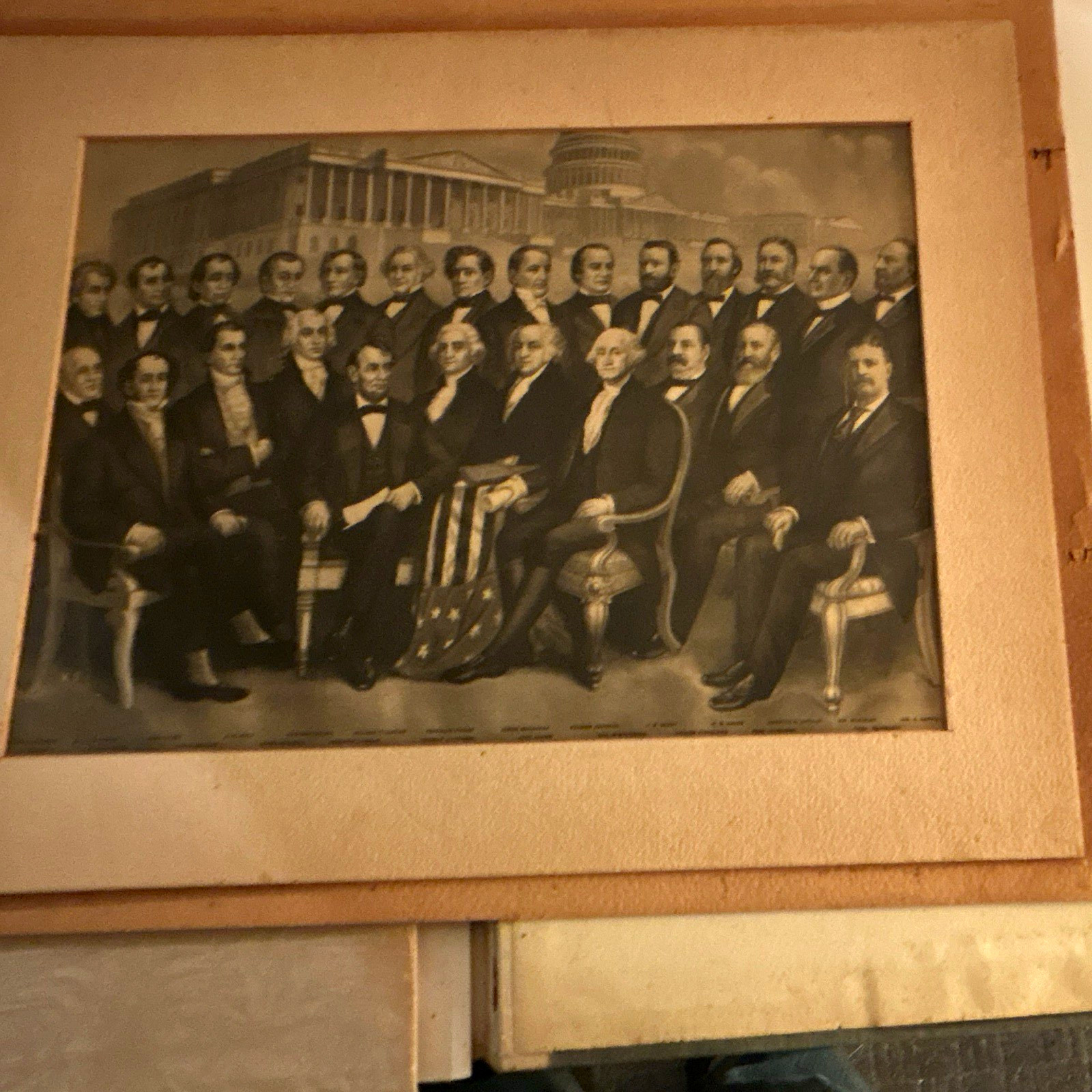 Framed Black & White U.S. Presidents Group Portrait Print, Politics Theme Framed Black & White U.S. Presidents Group Portrait Print, Politics Theme