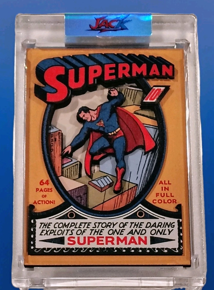 Superman #1 (1939) Custom Cut & Stacked 3-D Trading Card In Case Superman #1 (1939) Custom Cut & Stacked 3-D Trading Card In Case