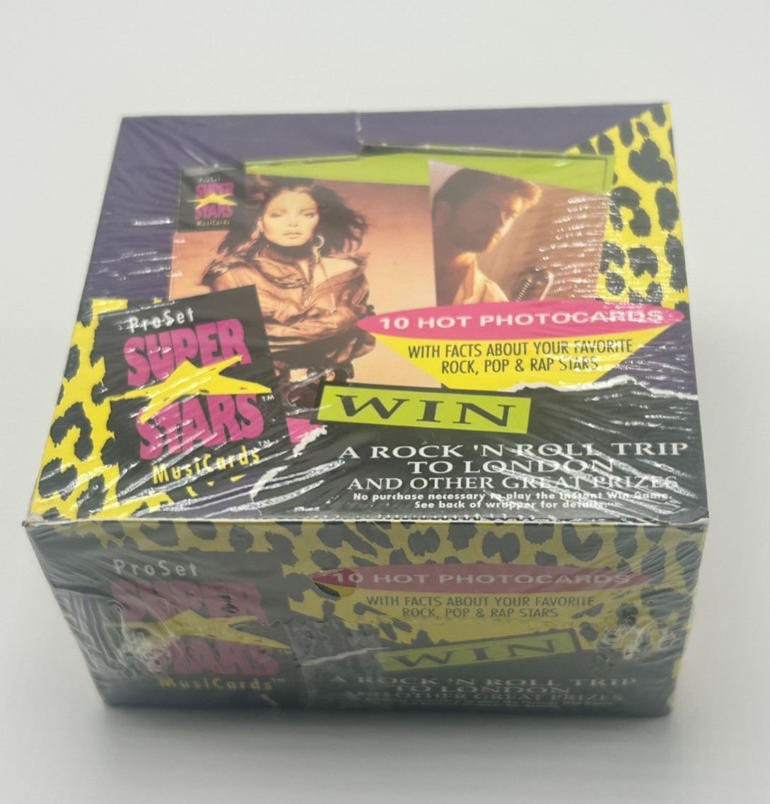 1991 ProSet SUPER STARS Musicards Series 1 Sealed Box with Rock/Pop/Rap Stars