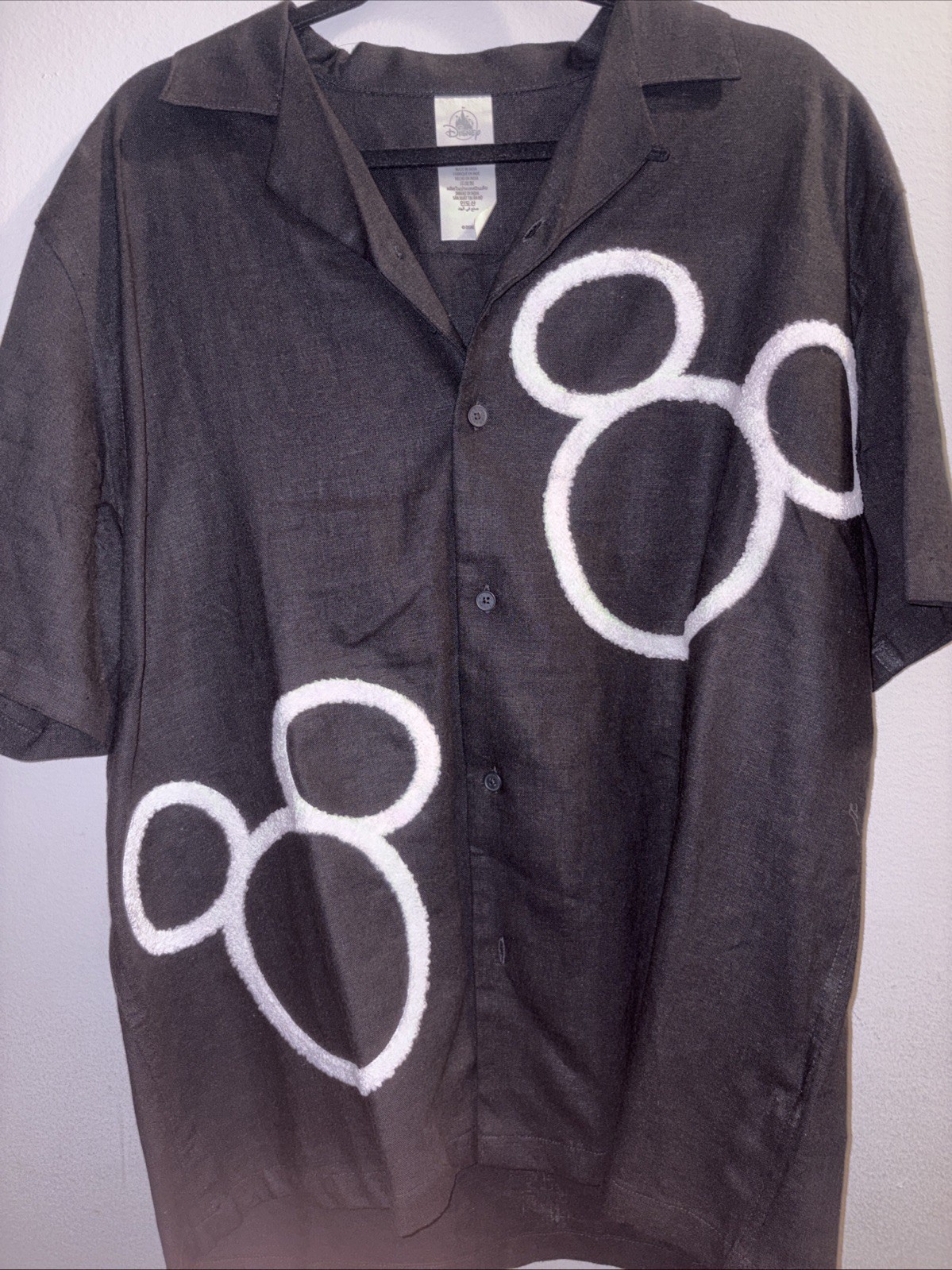 Disneyland Resort Mickey Mouse Icon Button Down Shirt Size L Mens Unused RARE