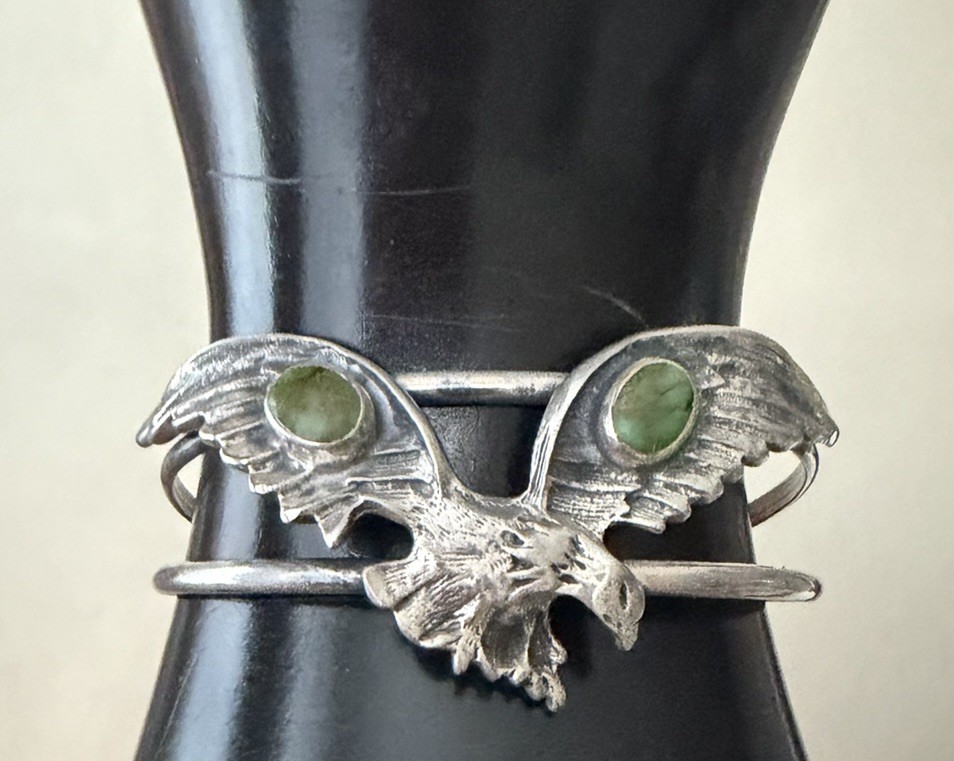 Vintage Sterling Silver  Eagle Cuff Bracelet( Unmarked Tst)