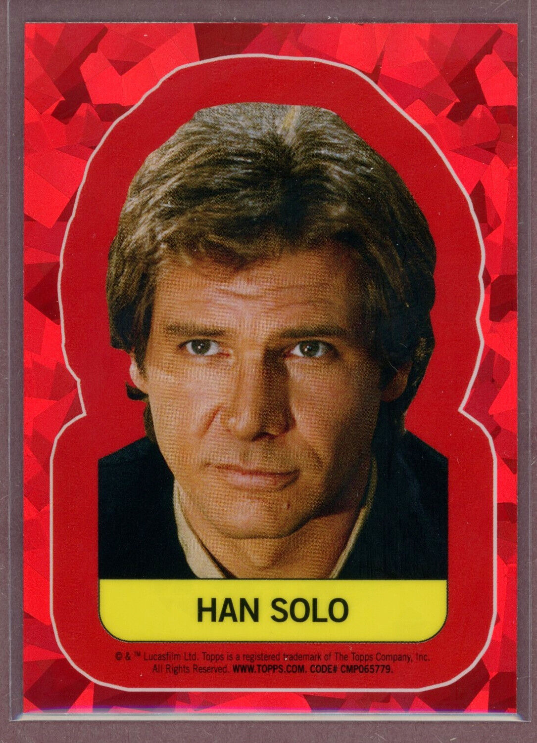 2023 Topps Chrome Star Wars ROTJ Sapphire Sticker Reprint #36 Han Solo SP