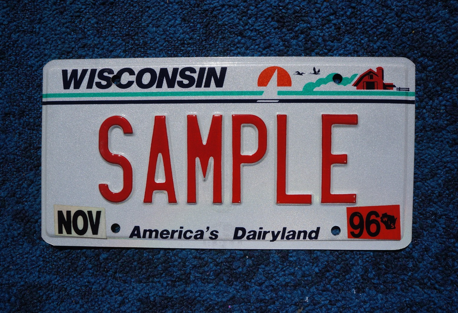 1996 Wisconsin SAMPLE License Plate