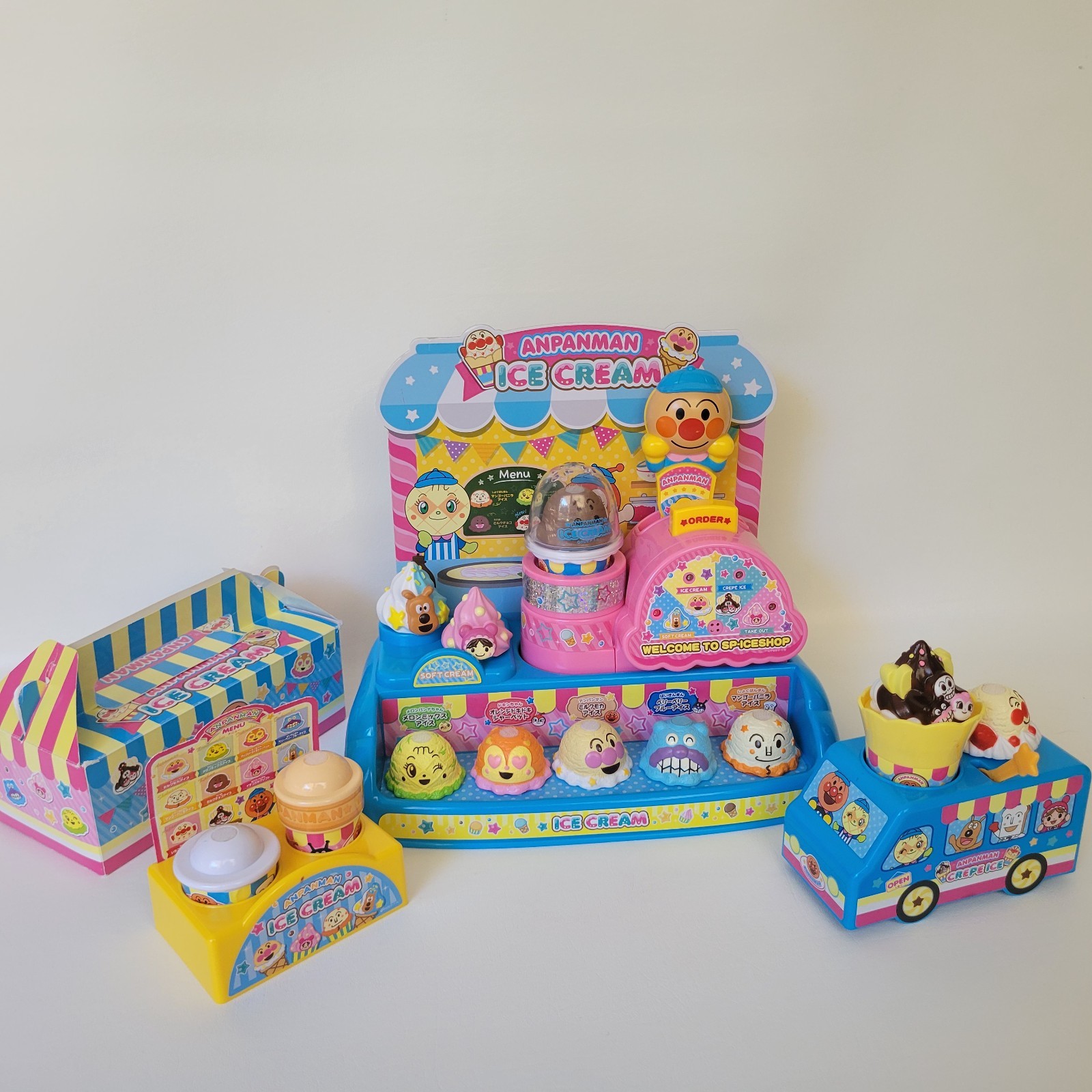 JoyPalette Anpanman Ice Cream Crepe Shop Toy DX Set Japan Pretend Play US Seller
