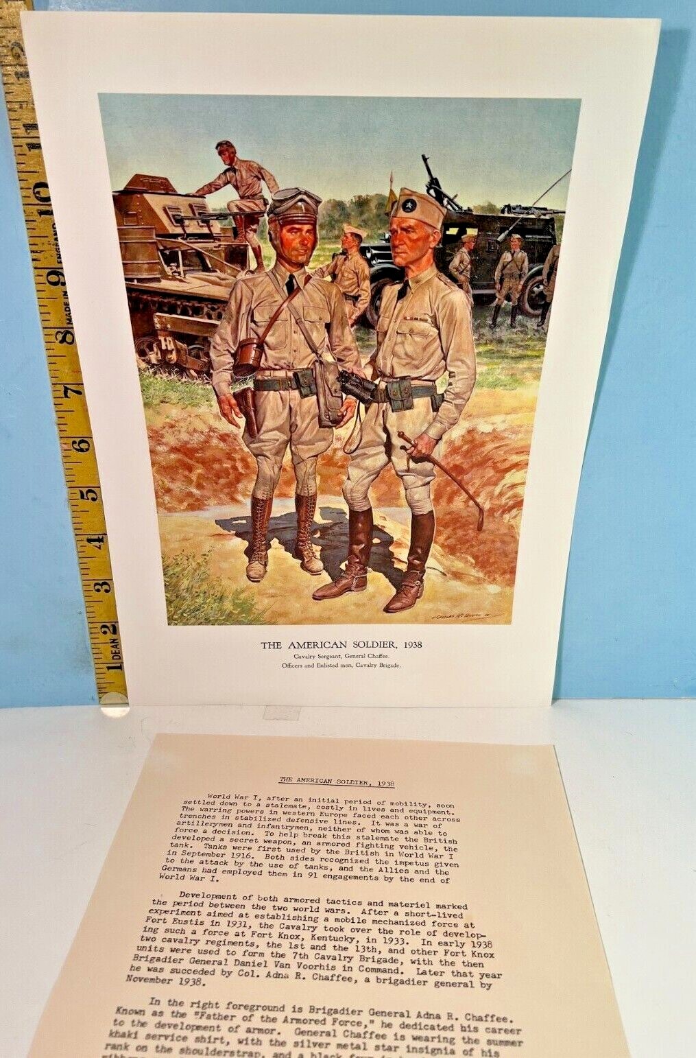 1938 The American Soldier H. Charles McBarron Jr.  12-1/2 x 9 w/Write Up
