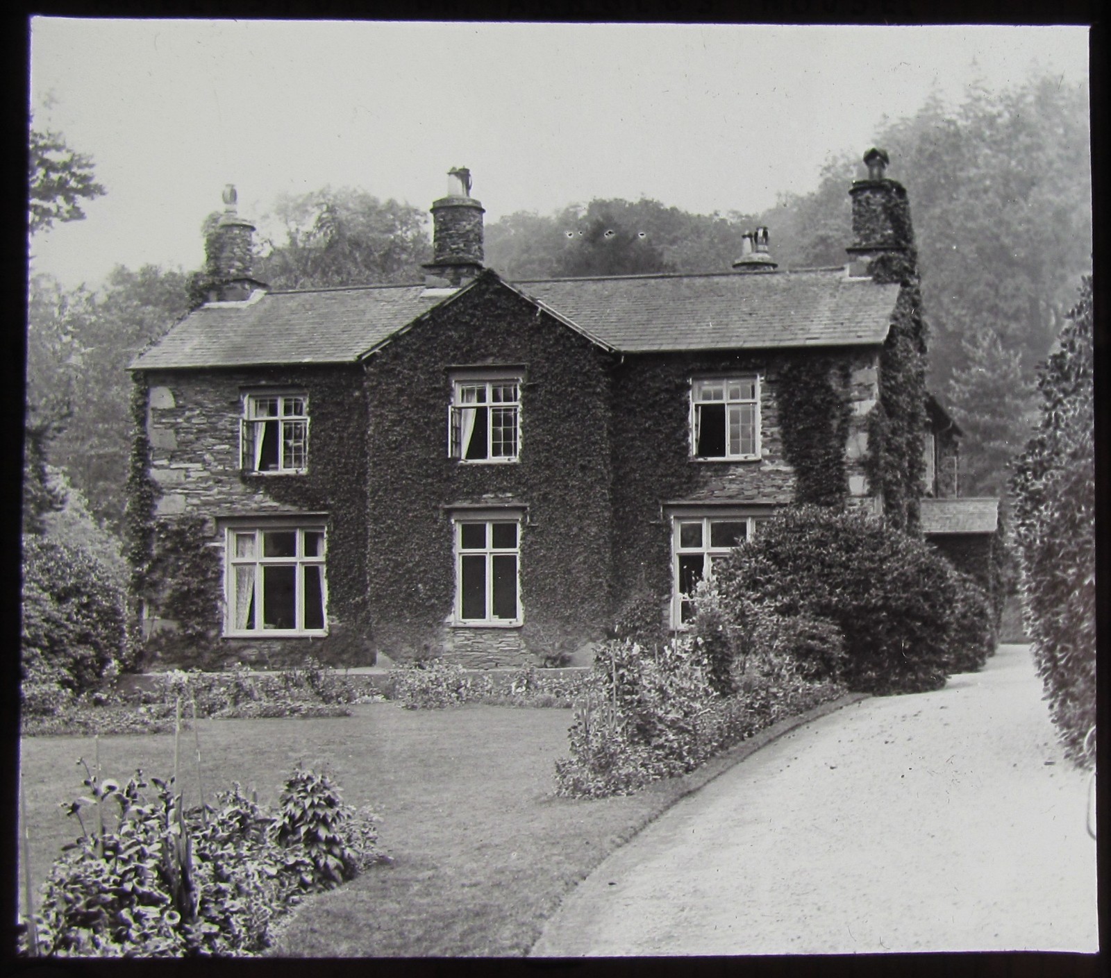 Glass Magic Lantern Slide AMBLESIDE DR ARNOLDS HOUSE C1910 OLD PHOTO ENGLAND