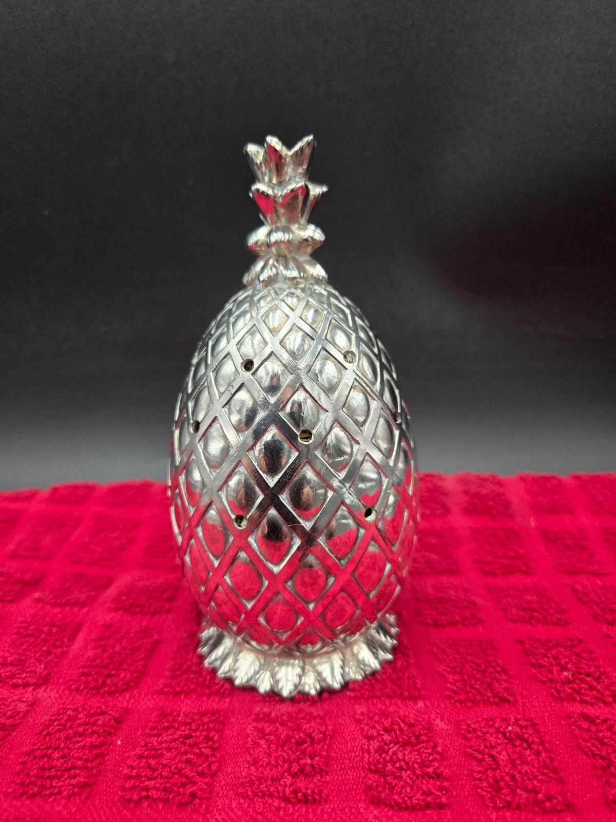 Vintage Eleanor Claire Silver Plate Pineapple Potpourri Holder Japan 6