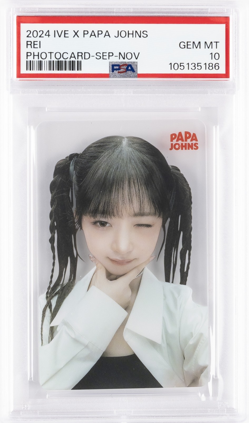2024 IVE X PAPA JOHNS PHOTOCARDS SEPTEMBER-NOVEMBER REI PSA 10