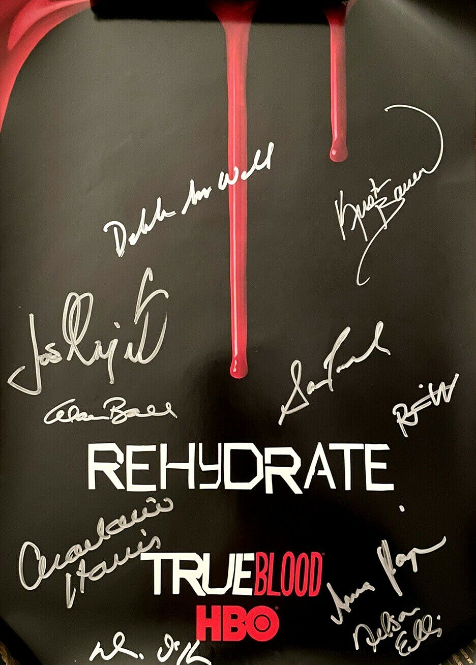 True Blood cast signed 2010 SDCC poster Anna Paquin Nelsan Ellis Bauer Woll JSA