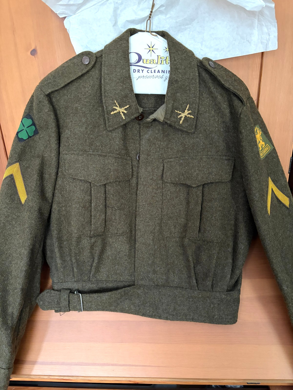 1958 Dutch Military Motecht Mitin Wool Jacket Army Green w \