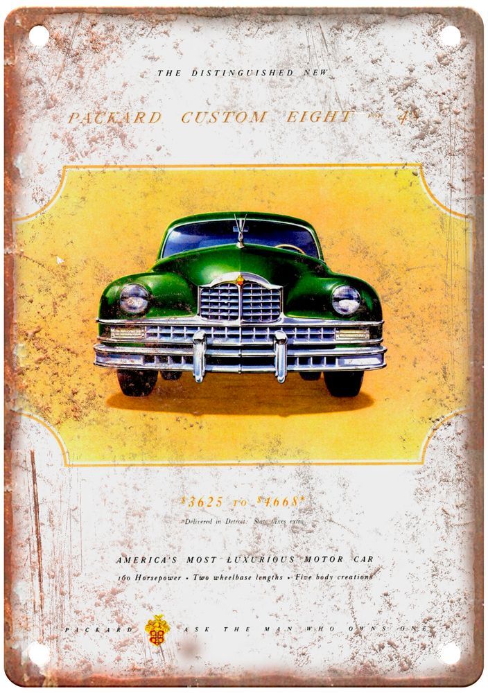 1948 Packard Vintage Automobile Ad Retro Look Reproduction Metal Sign A3343