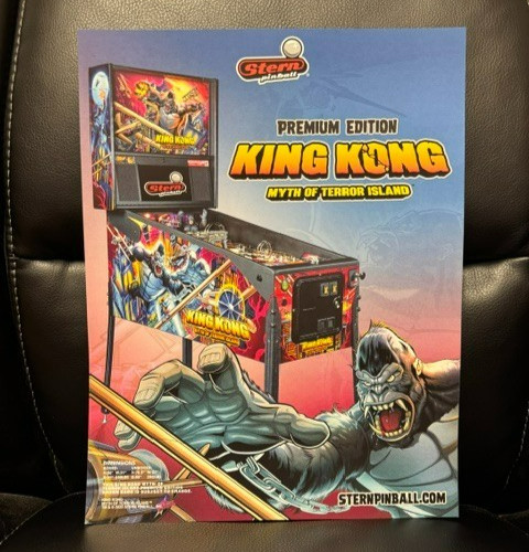 Stern Pinball Frameable Brochure - 8.5\'\' x 11\'\' - King Kong Premium - x2 Copies