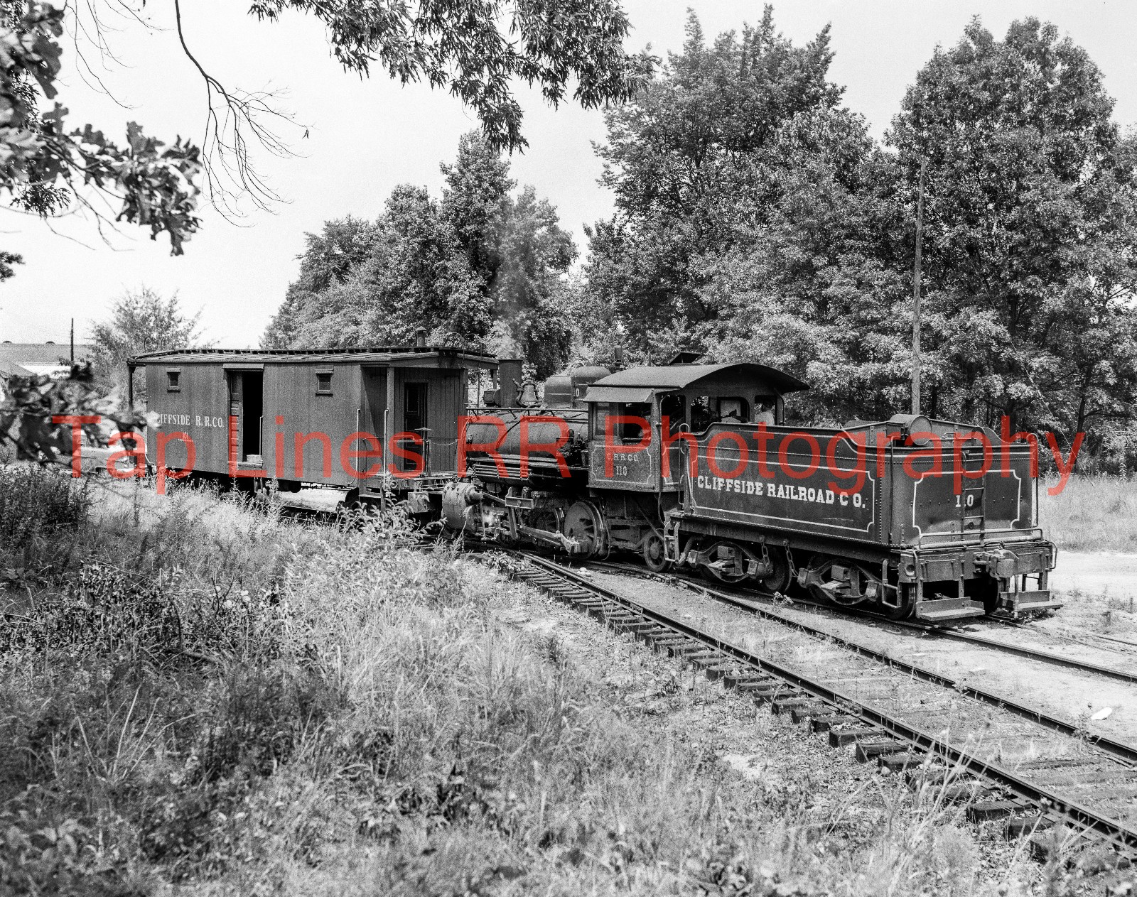 Cliffside 110 2-6-2 pushing caboose over SAL near Henrietta NC NEW 8x10 PHOTO
