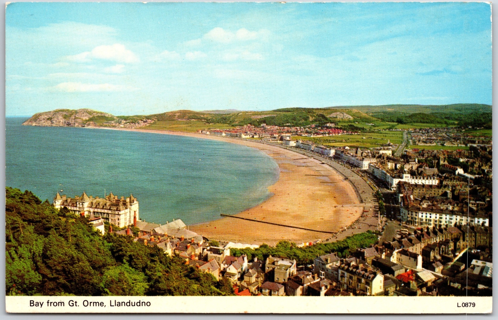 North Wales United Kingdom, Llandudno, Bay From Great Orme, Vintage Postcard