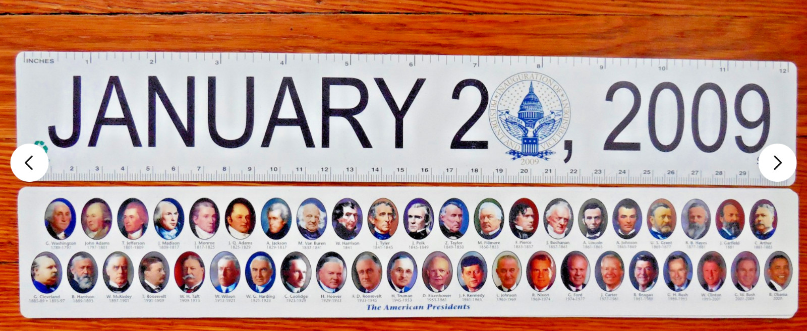 2009 Barack Obama 44 Presidents memorabilia flexible ruler