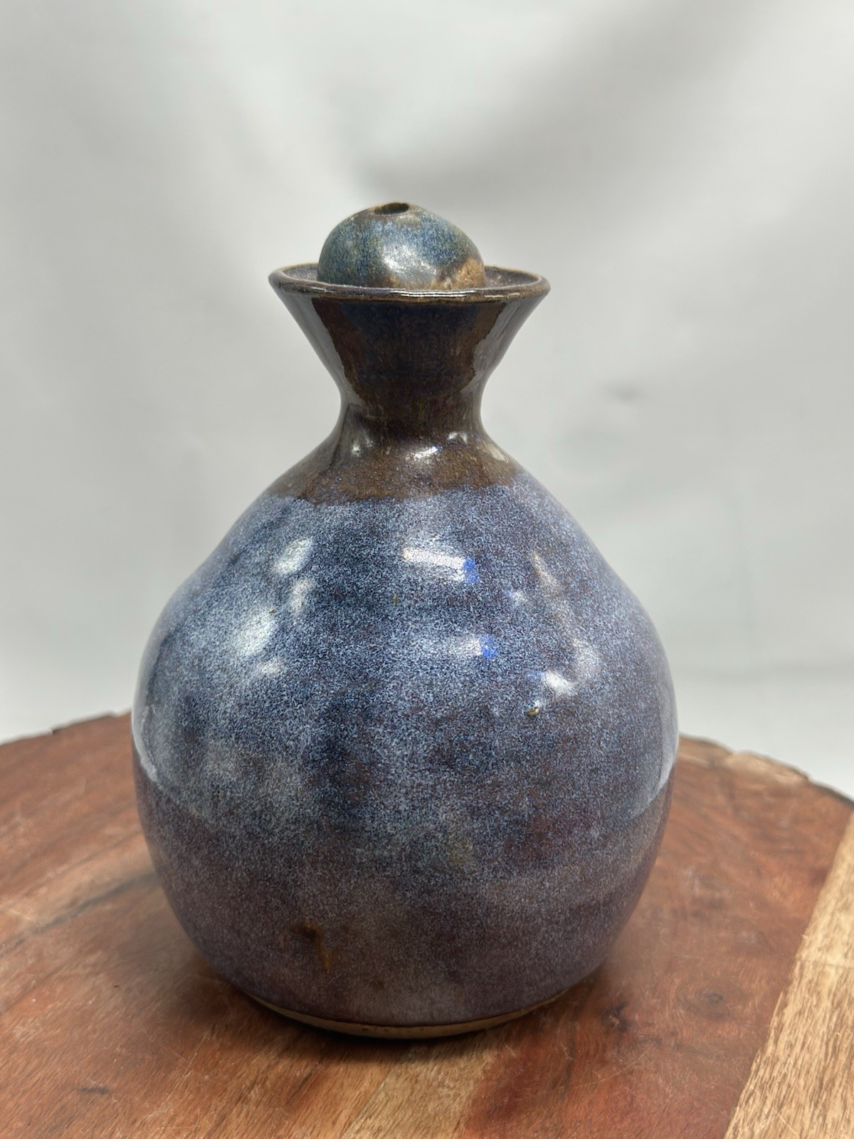 Westwind Pottery Oil Lamp Vase Handmade Signed