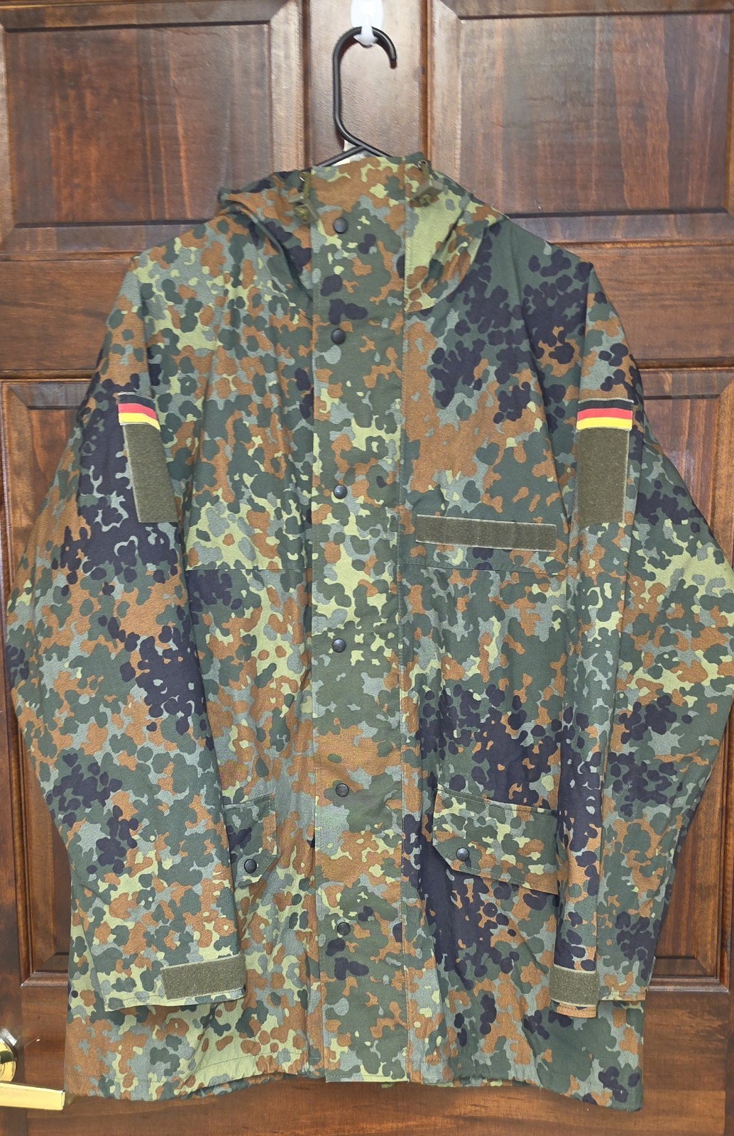 Vintage 1997 German Military Flecktarn Camo Rain Parka Jacket Hooded Gr. II M/L Vintage 1997 German Military Flecktarn Camo Rain Parka Jacket Hooded Gr. II M/L