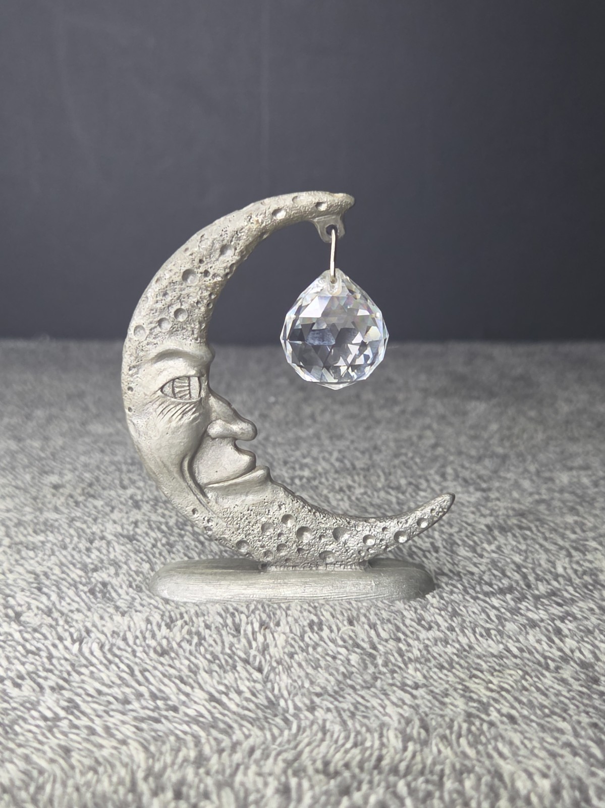 Spoontiques Pewter Celestial Crescent Moon With Crystal Ball Astrology Spoontiques Pewter Celestial Crescent Moon With Crystal Ball Astrology